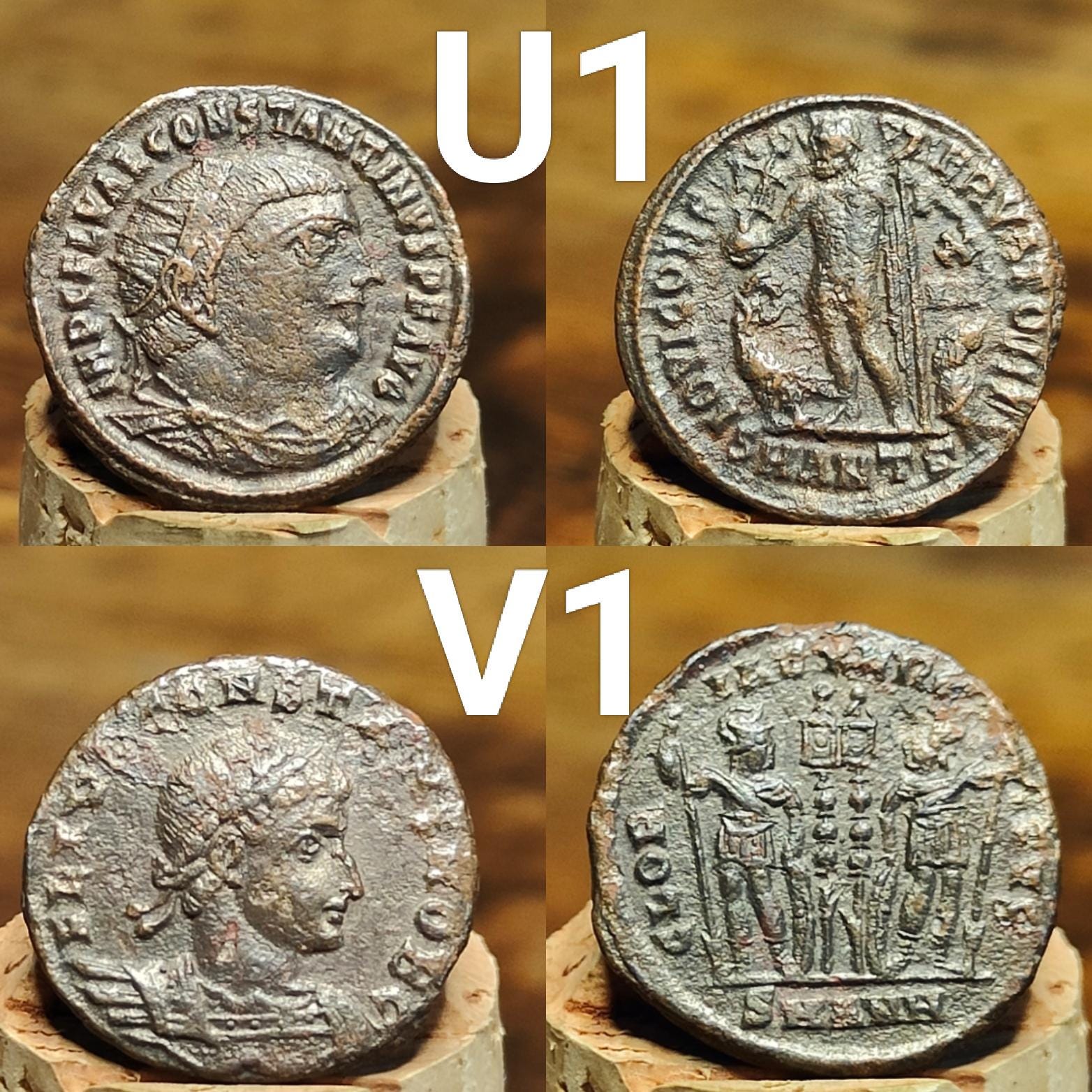 High grade Roman coins, 4th century ancient nummus