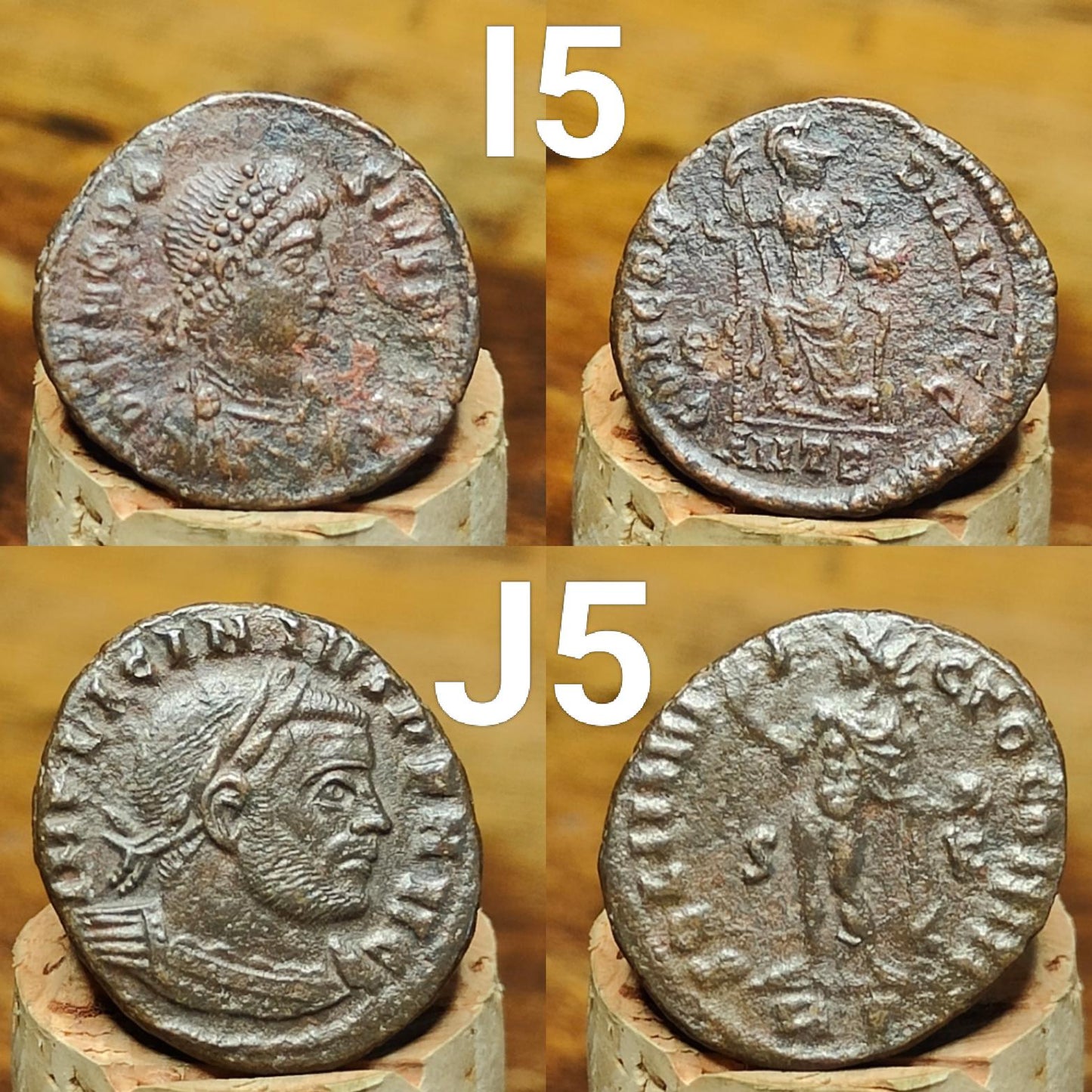 Very Fine Roman coins, 4th century ancient Nummus