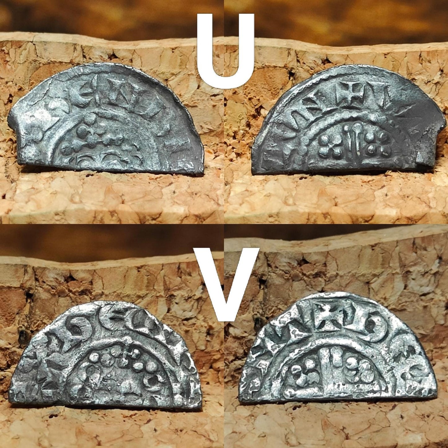 Medieval Voided Short Cross Cut Half Penny, Ancient Silver Coin UK