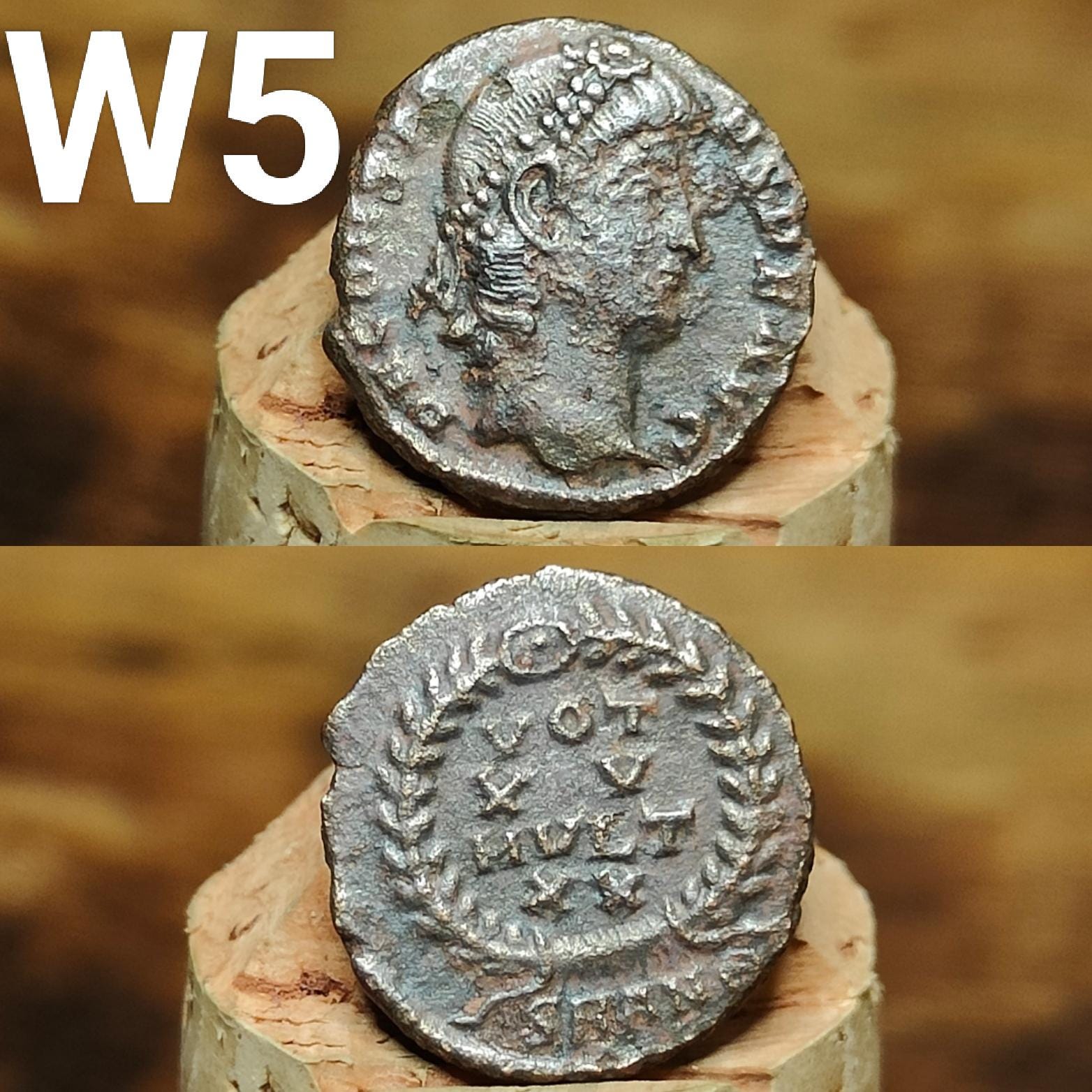 Cleaned Roman coins, ancient Nummus and Follis