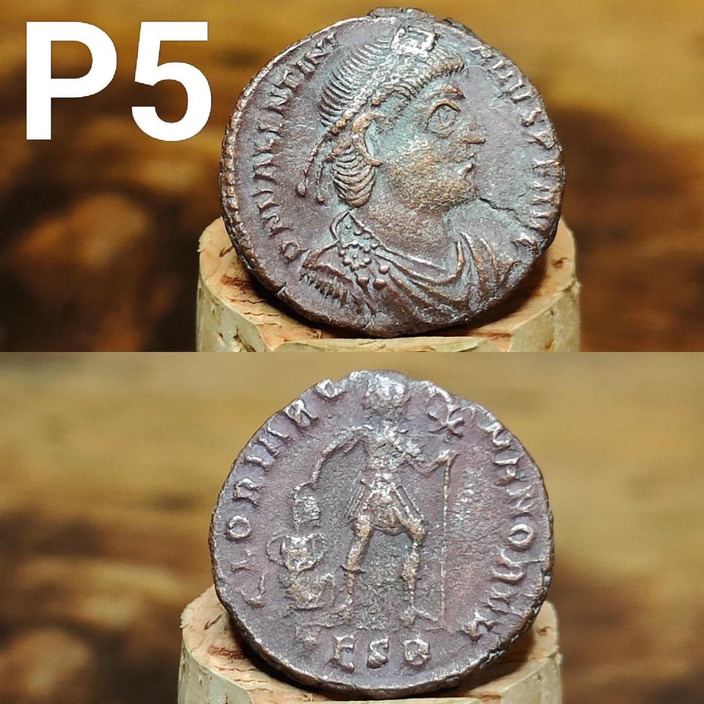 Cleaned Roman coins, ancient Nummus and Follis