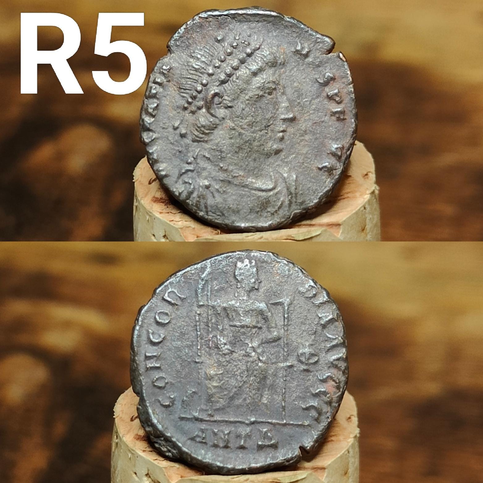 Cleaned Roman coins, ancient Nummus and Follis