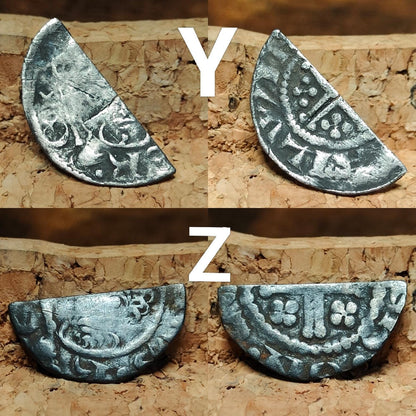 Medieval Voided Short Cross Cut Half Penny, Ancient Silver Coin UK
