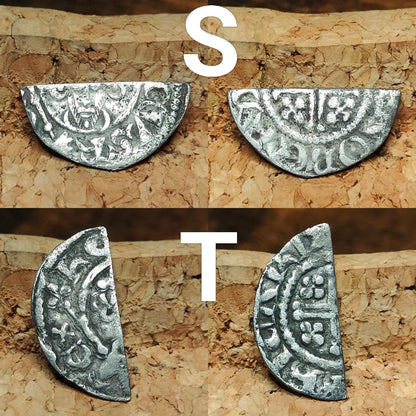 Medieval Voided Short Cross Cut Half Penny, Ancient Silver Coin UK