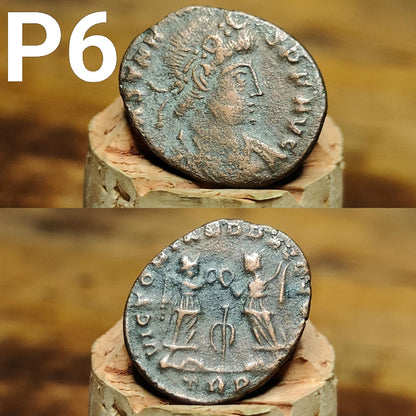 Cleaned Roman coins, ancient Nummus and Follis