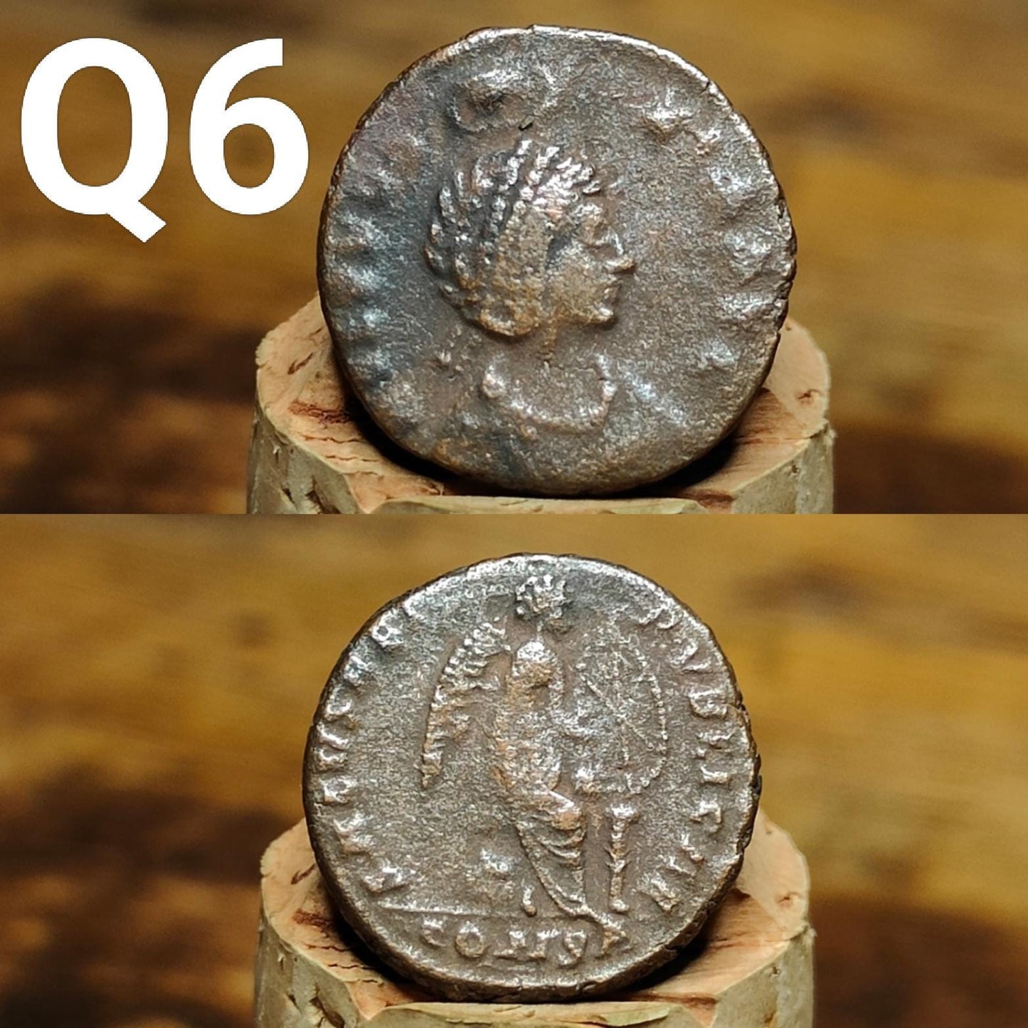 Cleaned Roman coins, ancient Nummus and Follis