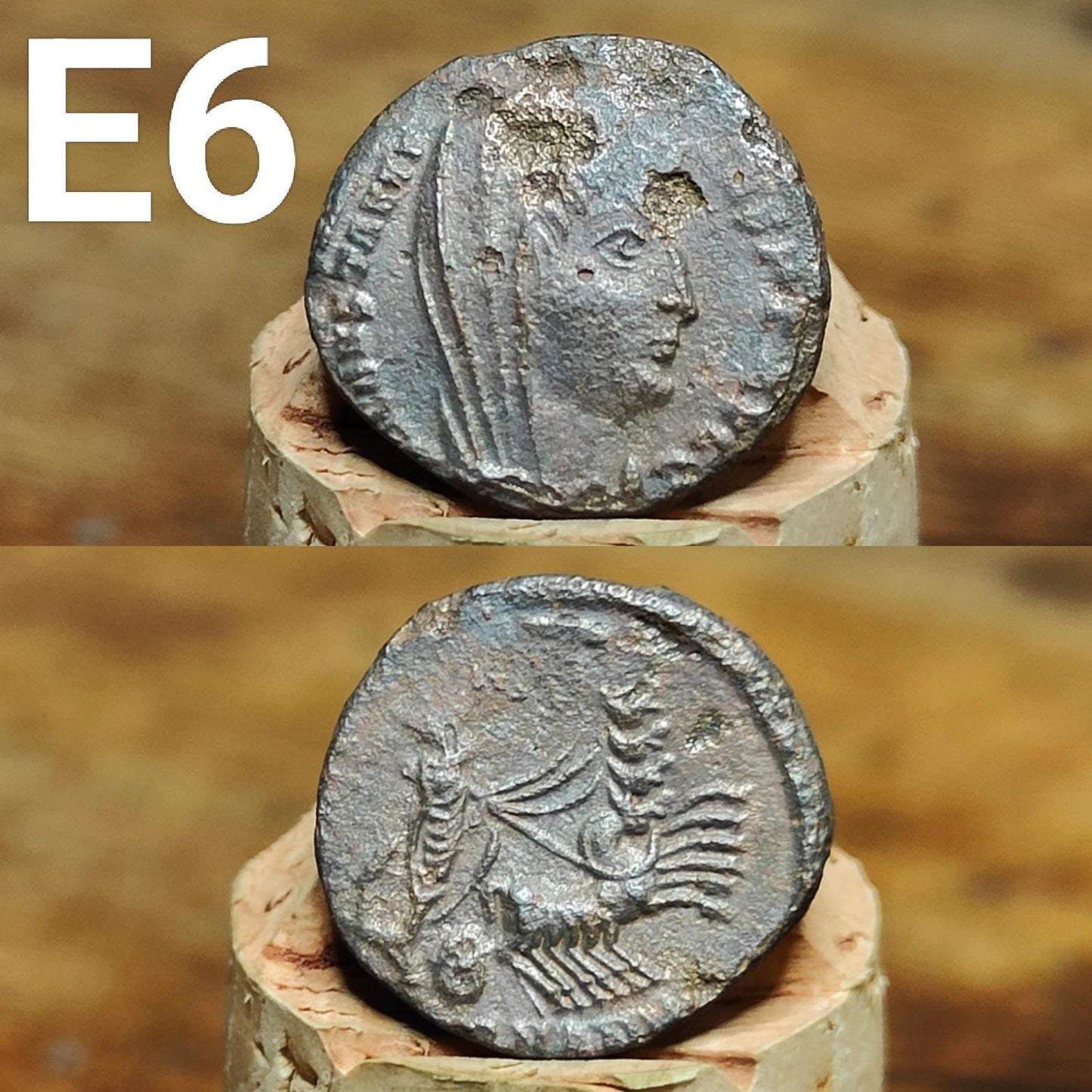 Cleaned Roman coins, ancient Nummus and Follis