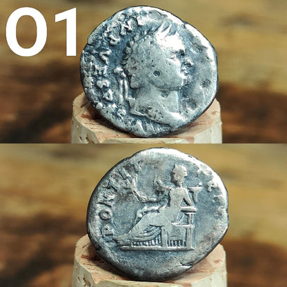 Authentic Roman silver Denarii featuring emperor of Rome, 1800 years old!