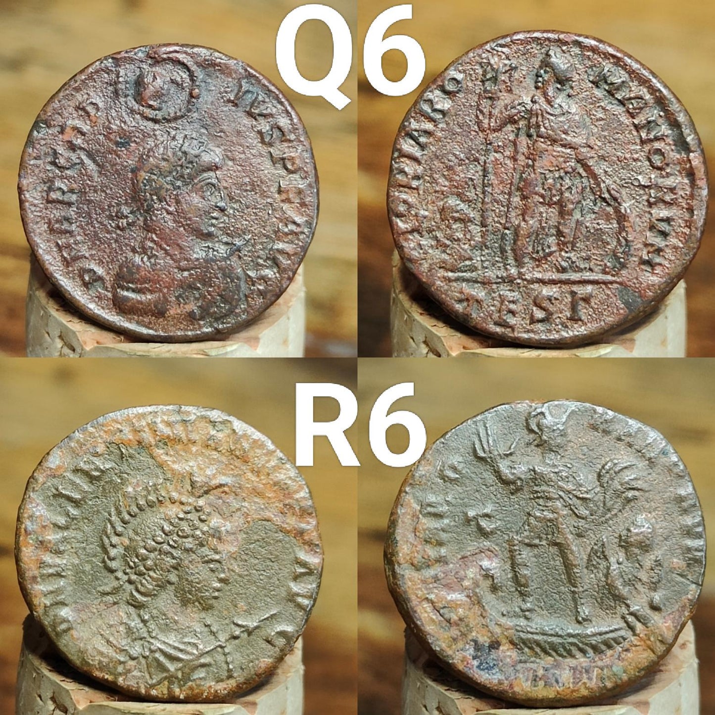 Genuine Roman coins, 4th century ancient Nummus