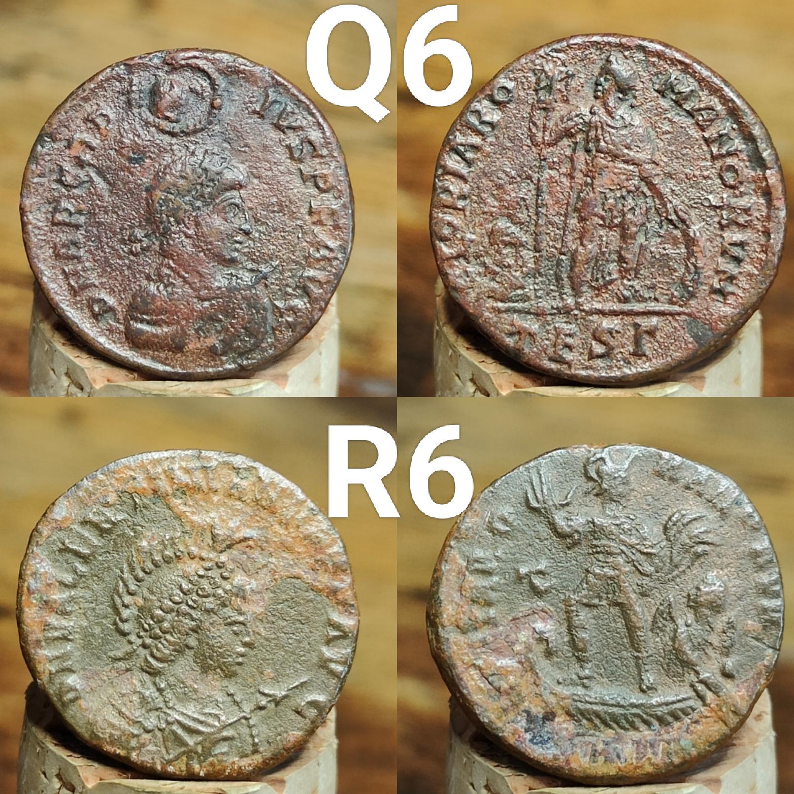 Genuine Roman coins, 4th century ancient Nummus