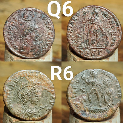 Genuine Roman coins, 4th century ancient Nummus