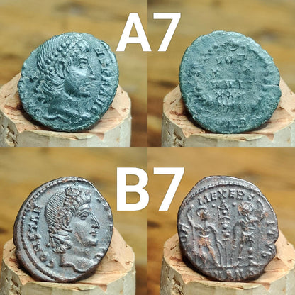 Genuine Roman coins, 4th century ancient Nummus
