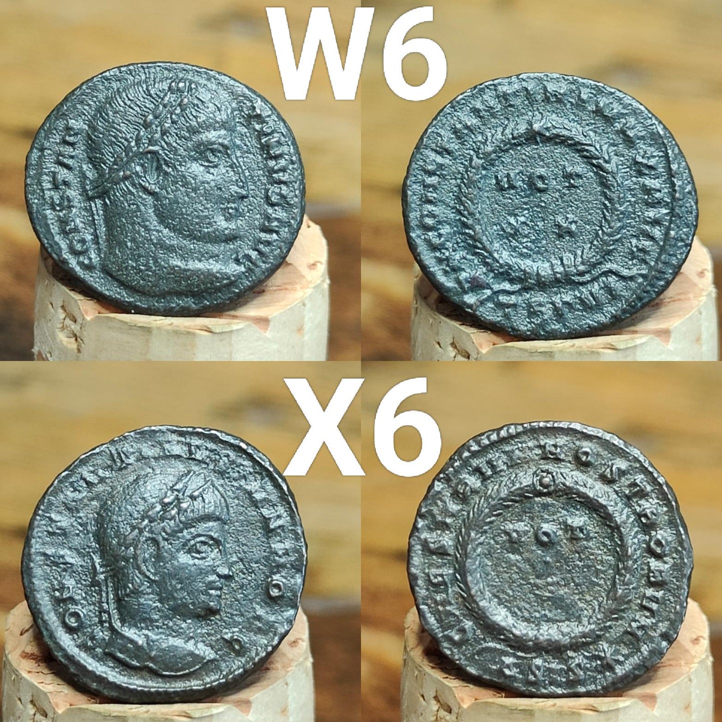 Genuine Roman coins, 4th century ancient Nummus