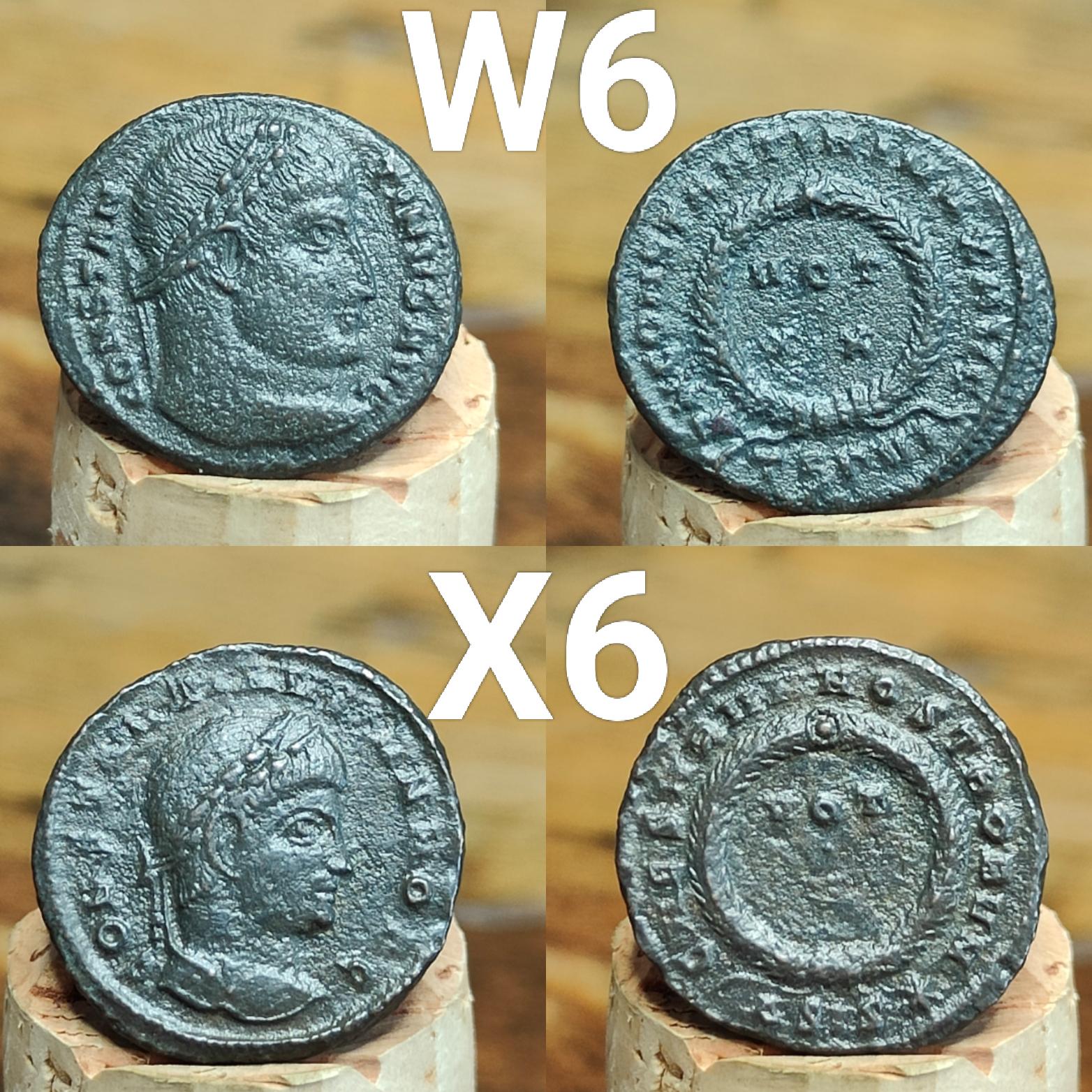 Genuine Roman coins, 4th century ancient Nummus