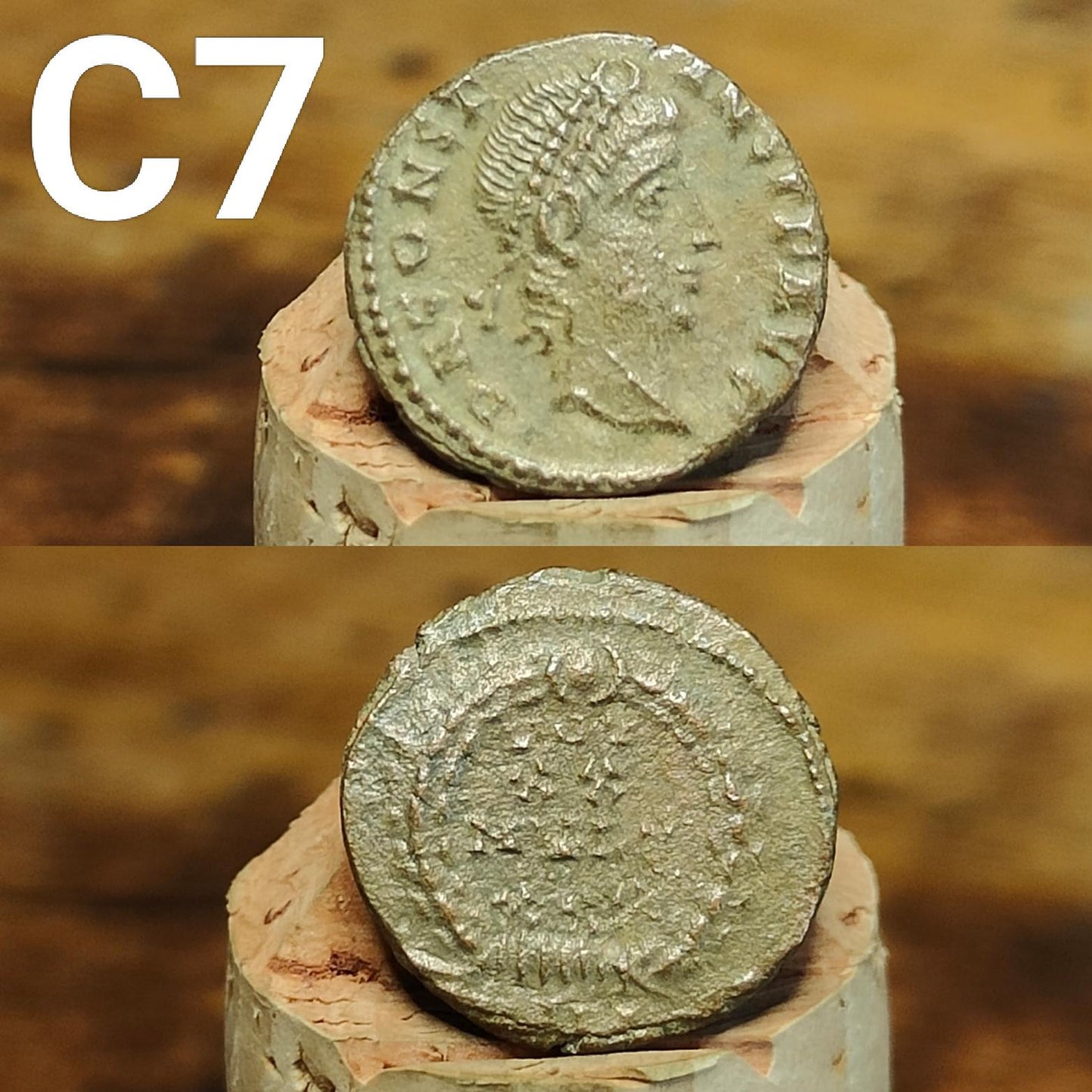 Cleaned Roman coins, ancient Nummus and Follis
