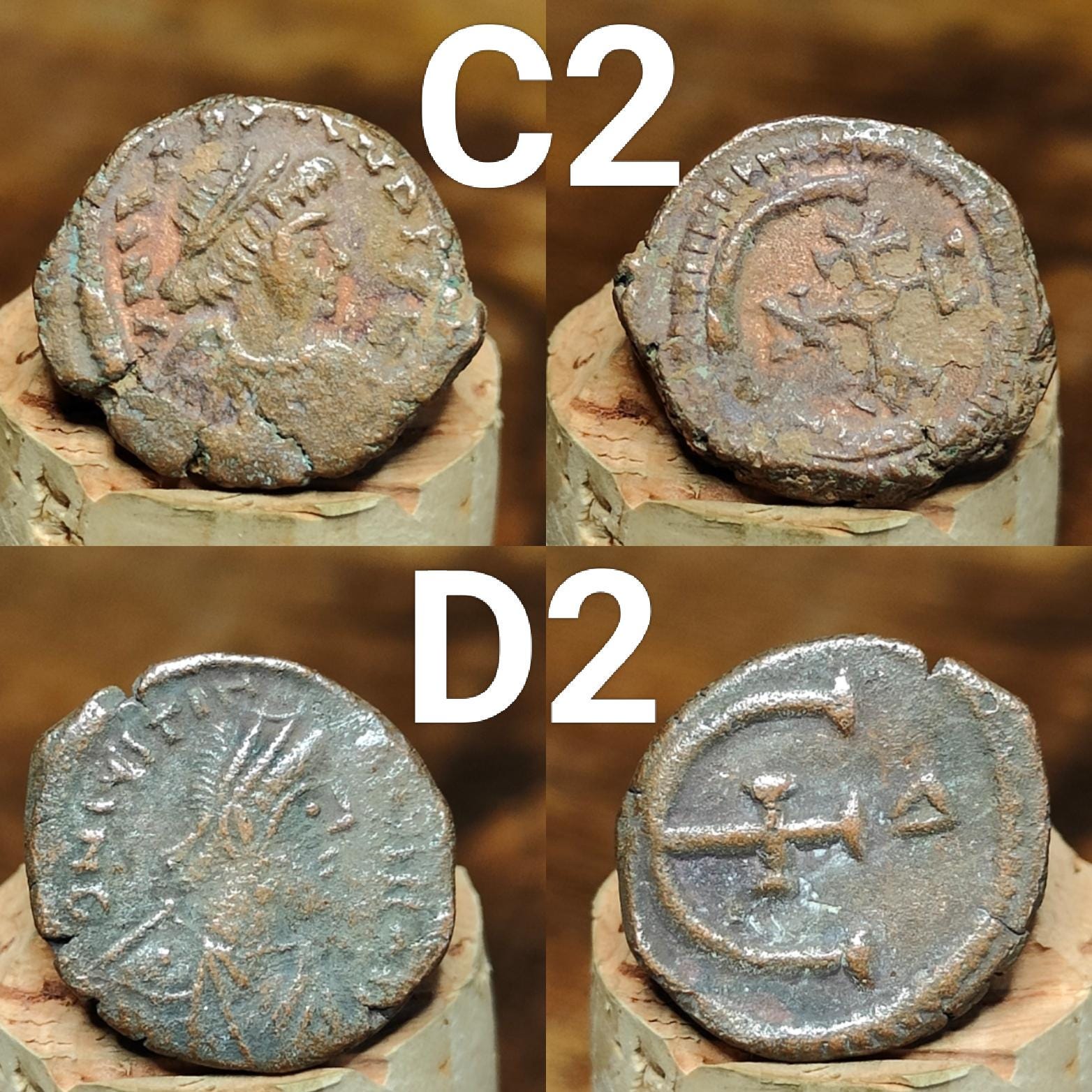 Ancient Byzantine Coins, Authentic Nummus of the Roman Empire