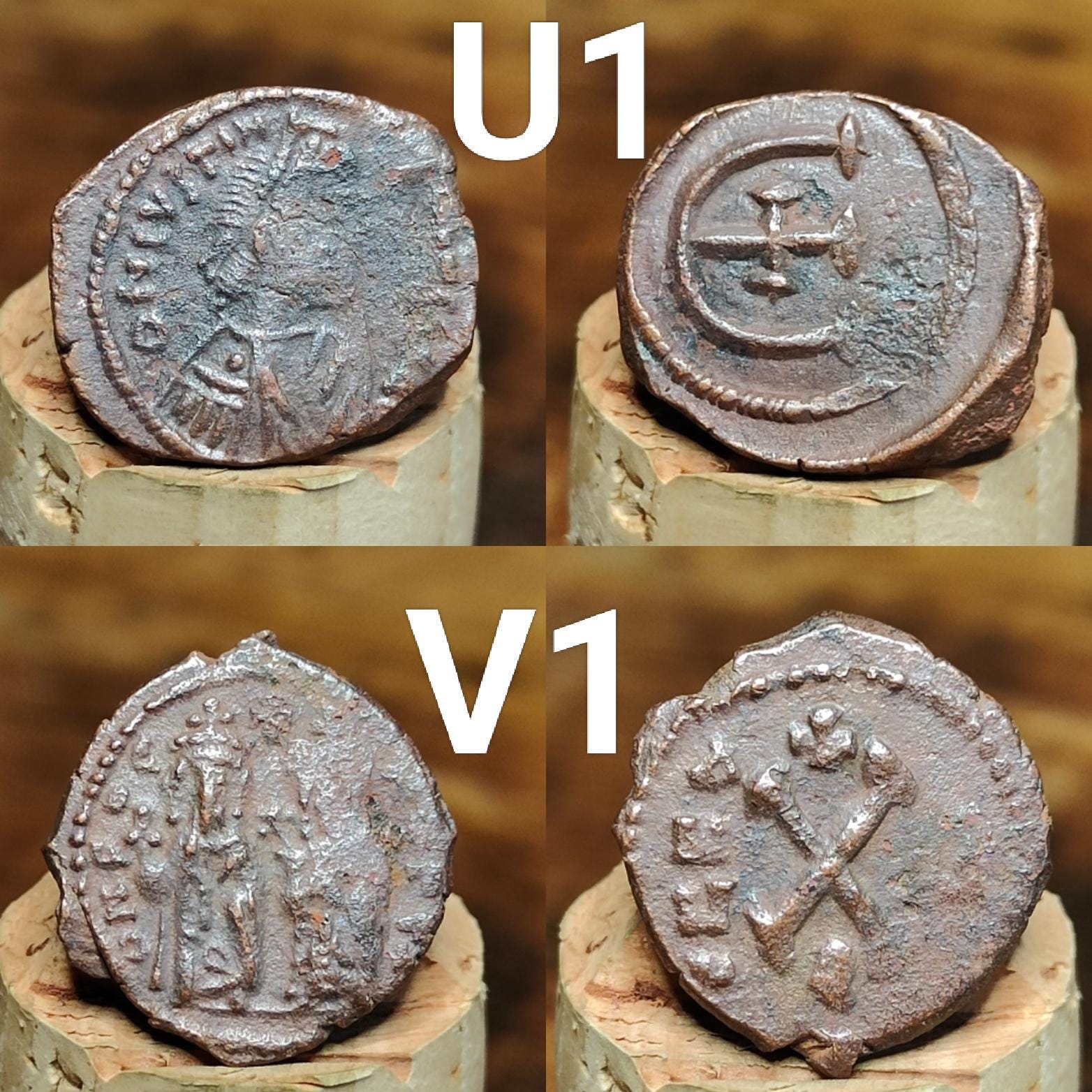 Ancient Byzantine Coins, Authentic Nummus of the Roman Empire
