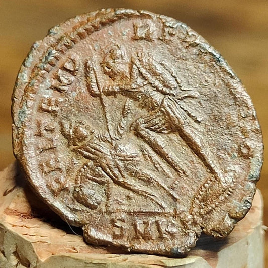 Constantius Gallus Roman coin with fallen horseman reverse, ancient Nummus