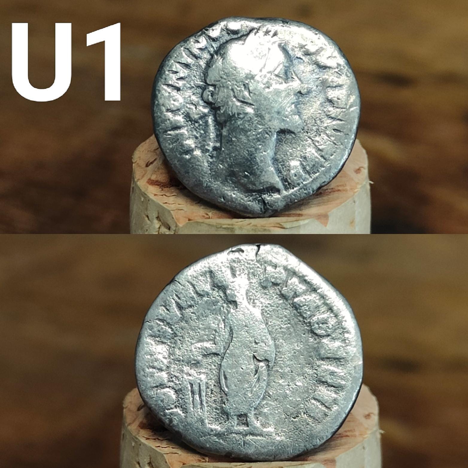 Authentic Roman silver Denarii featuring emperor of Rome, 1800 years old!