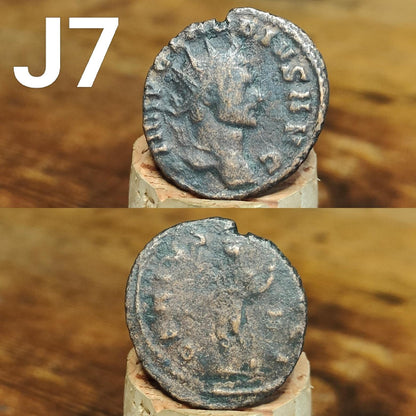 Cleaned Roman coins, ancient Nummus and Follis