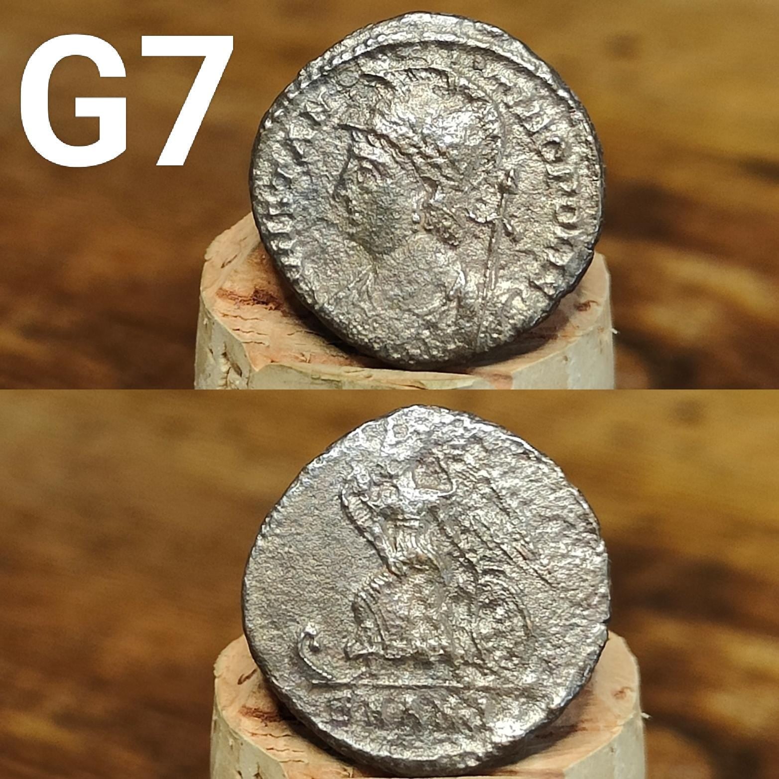 Cleaned Roman coins, ancient Nummus and Follis