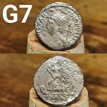 Cleaned Roman coins, ancient Nummus and Follis