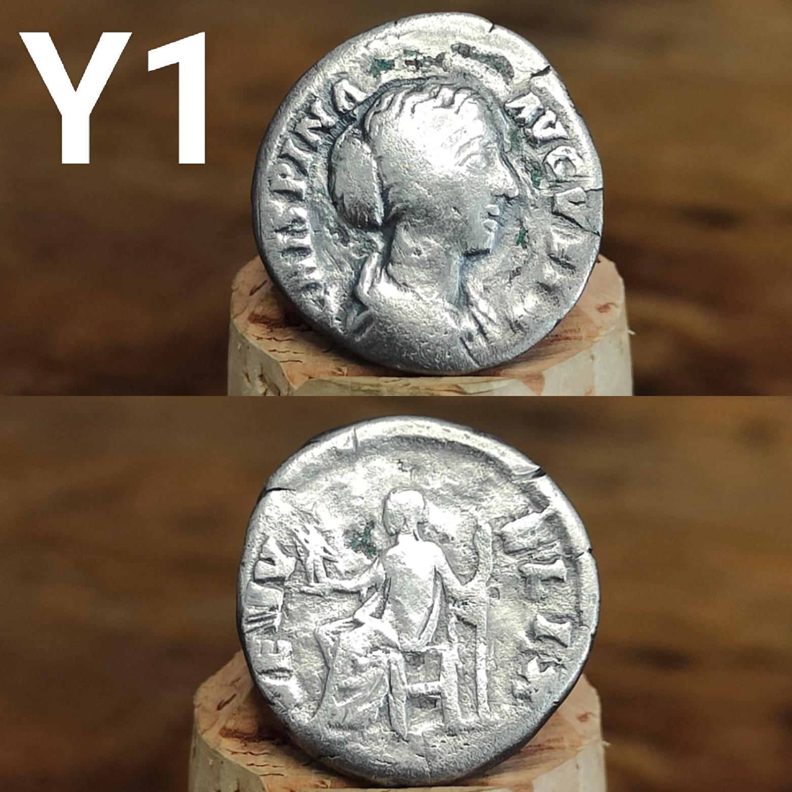 Authentic Roman silver Denarii featuring emperor of Rome, 1800 years old!