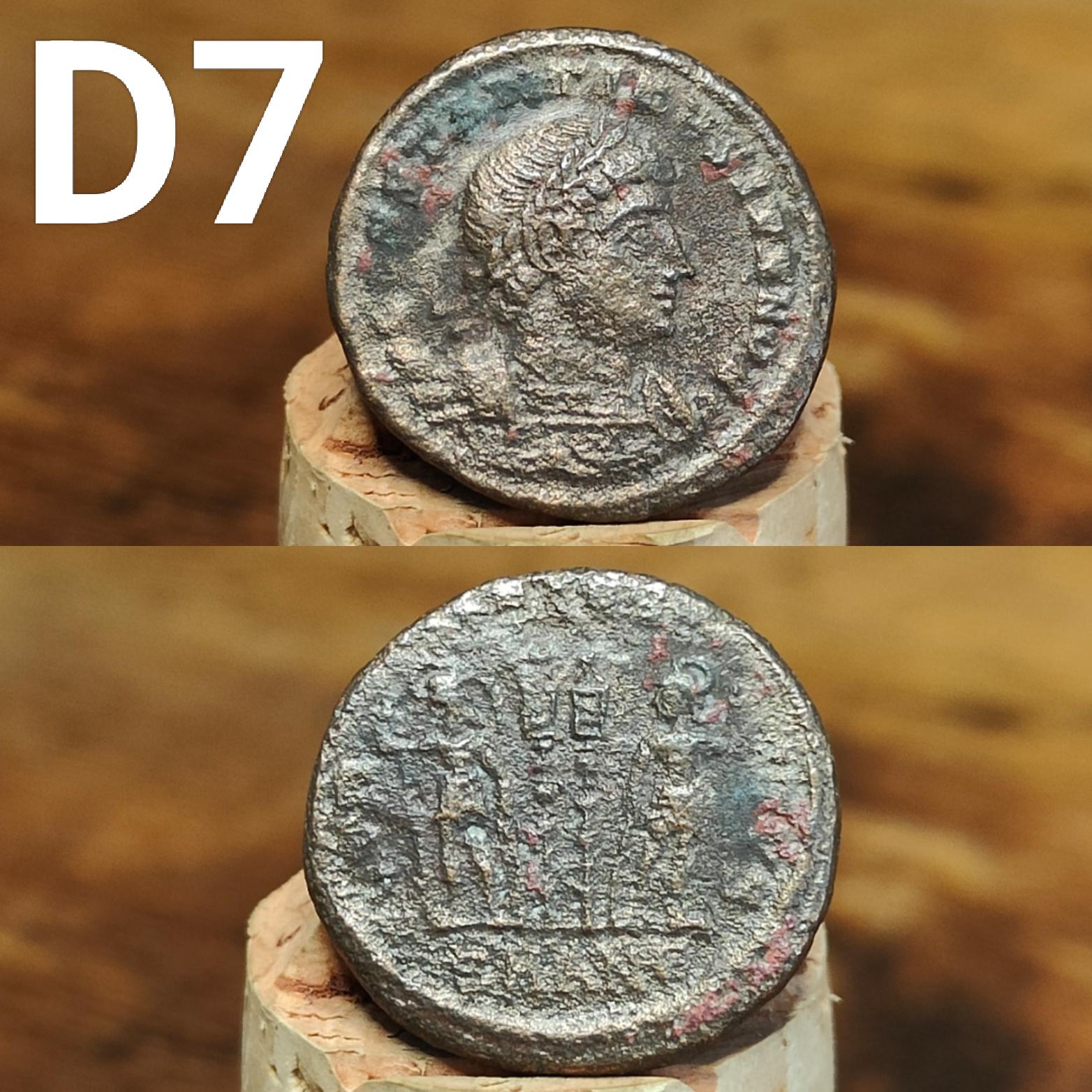 Cleaned Roman coins, ancient Nummus and Follis