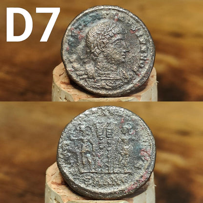 Cleaned Roman coins, ancient Nummus and Follis
