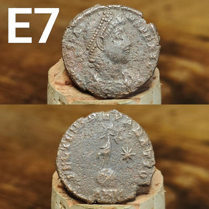 Cleaned Roman coins, ancient Nummus and Follis