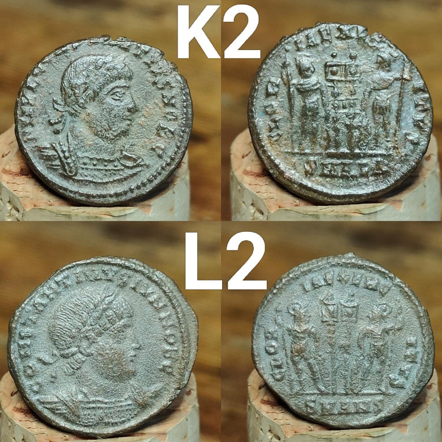 High grade Roman coins, 4th century ancient nummus