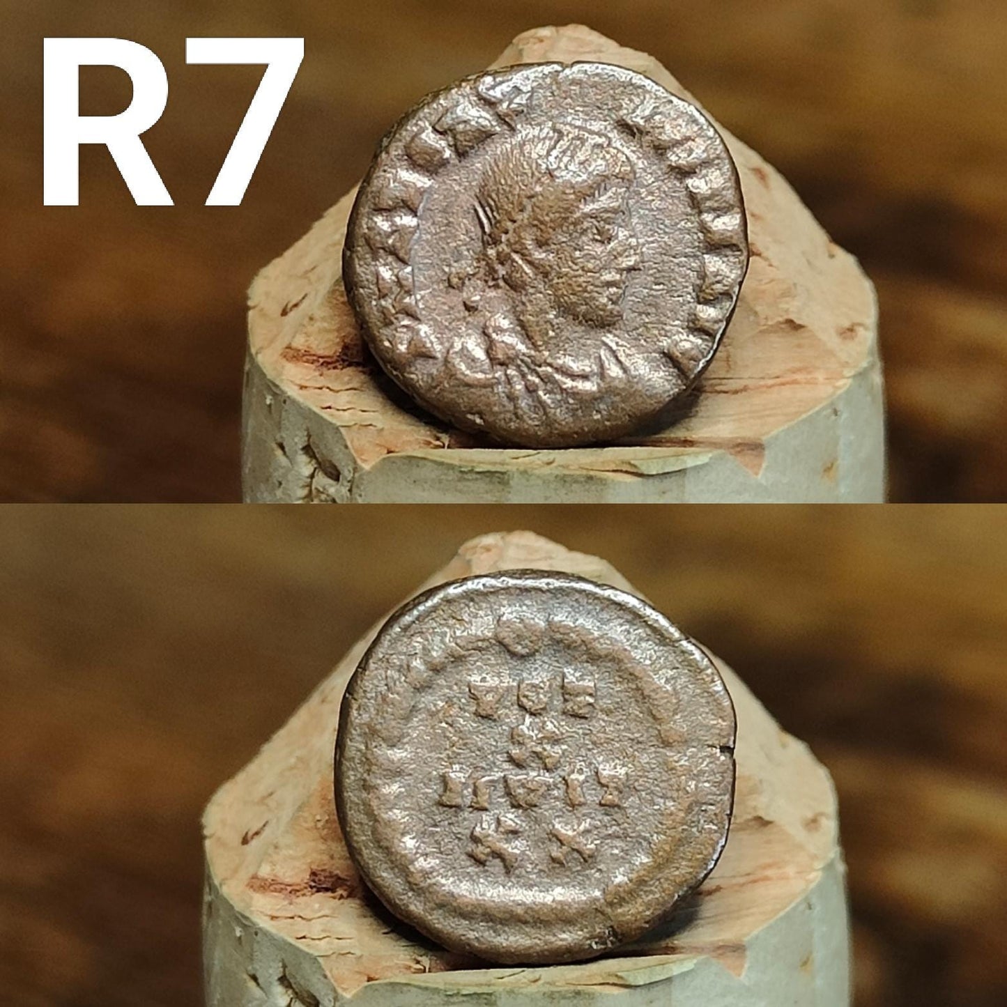 Cleaned Roman coins, ancient Nummus and Follis
