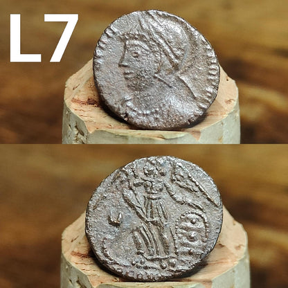 Cleaned Roman coins, ancient Nummus and Follis