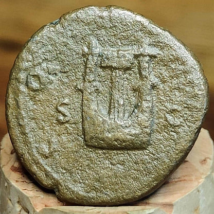 Hadrian provincial issue Roman Coin, Lyre reverse, 117-138 AD, Antioch, Ancient Semis
