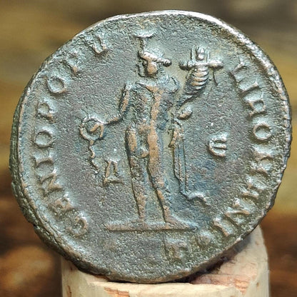 Maximian Roman Coin with Genius reverse, 286-305AD, AE1 Ancient Follis