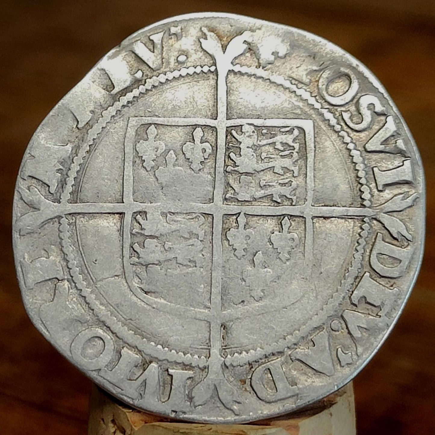 Elizabeth I Shilling from the Battle of Aylesbury Hoard, Tudor hammered silver coin, 1560 - 1561