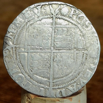 Elizabeth I Shilling from the Battle of Aylesbury Hoard, Tudor hammered silver coin, 1584 - 1586