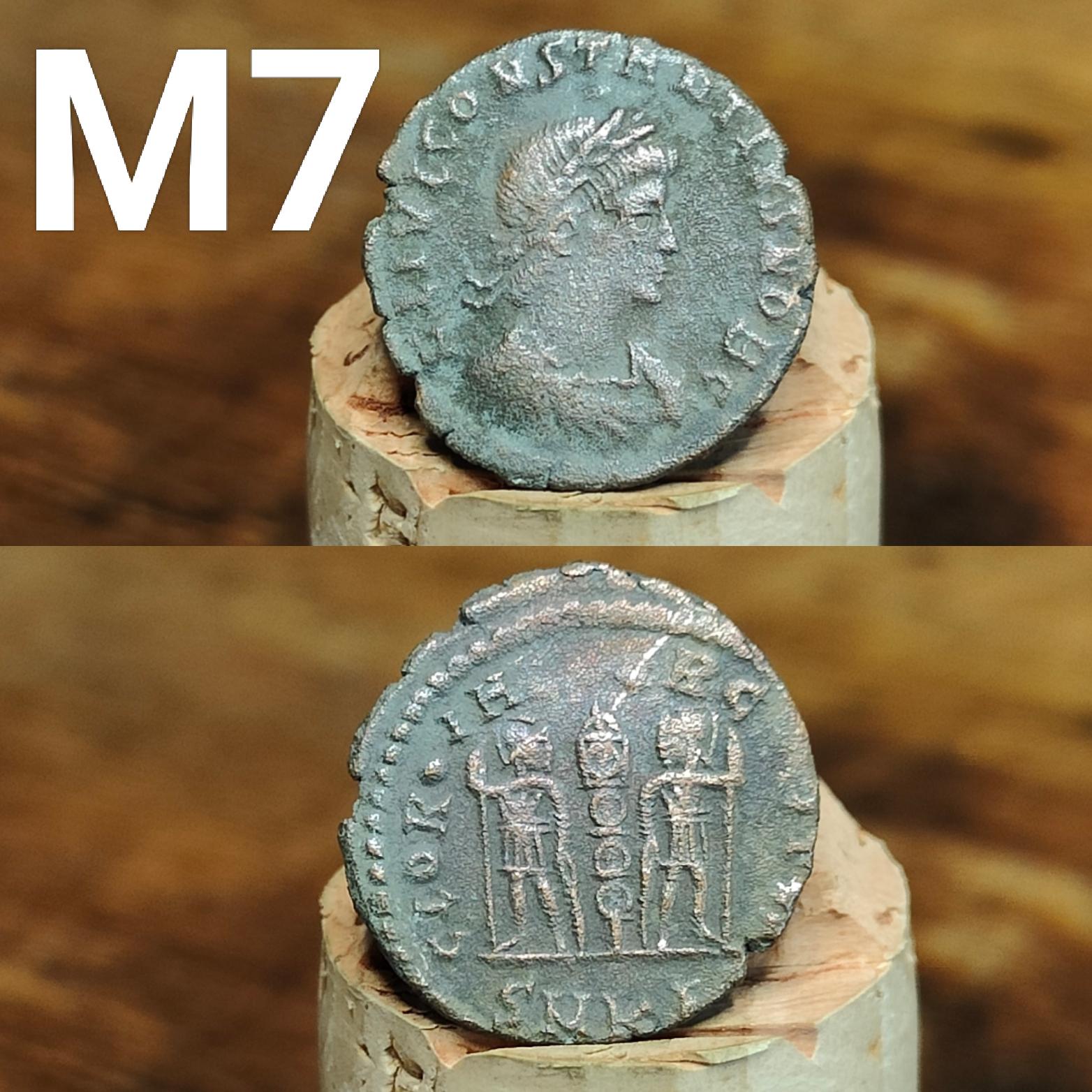 Cleaned Roman coins, ancient Nummus and Follis