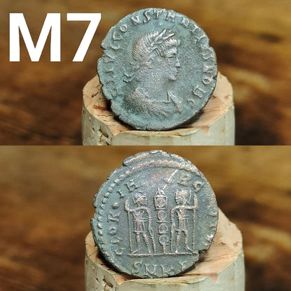 Cleaned Roman coins, ancient Nummus and Follis