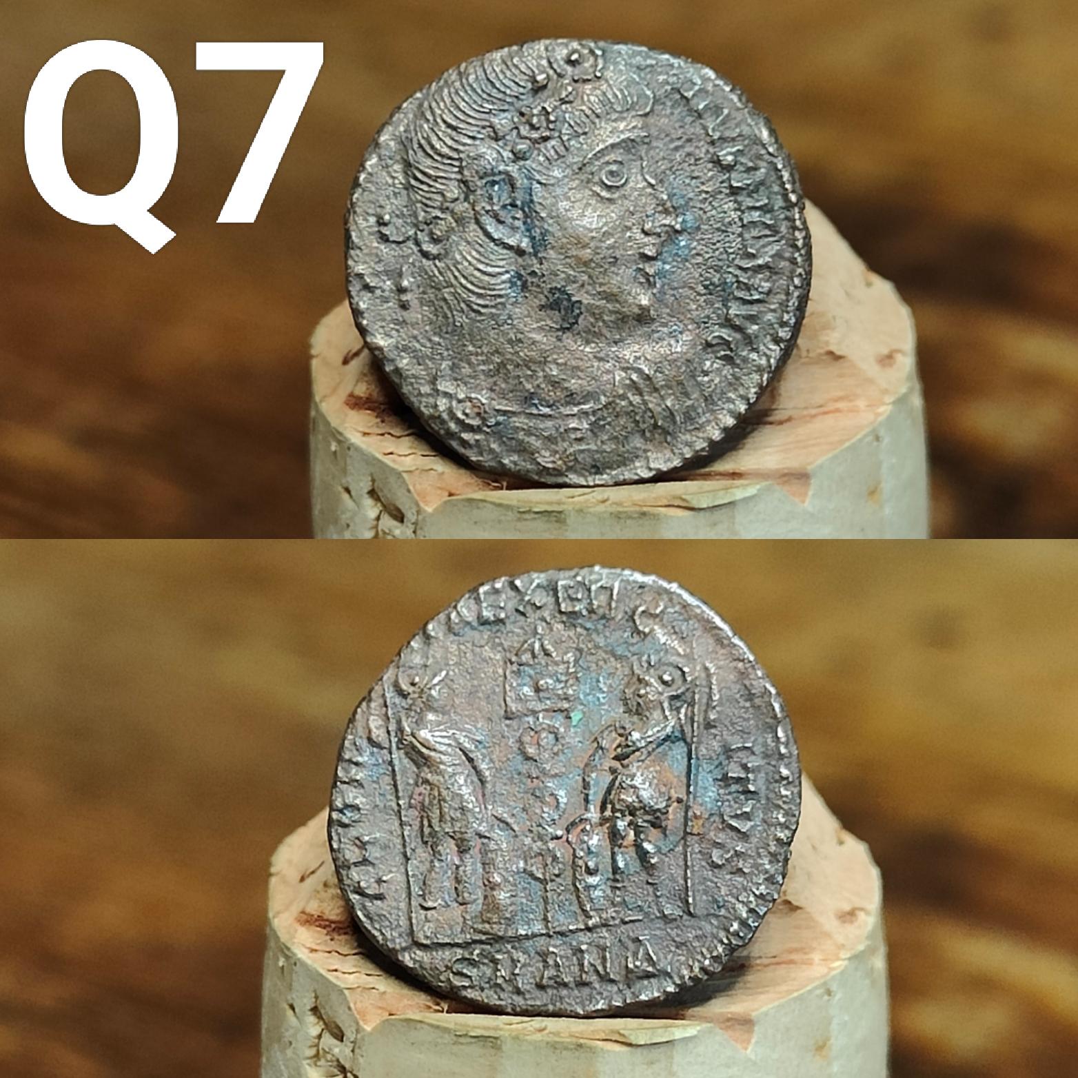 Cleaned Roman coins, ancient Nummus and Follis