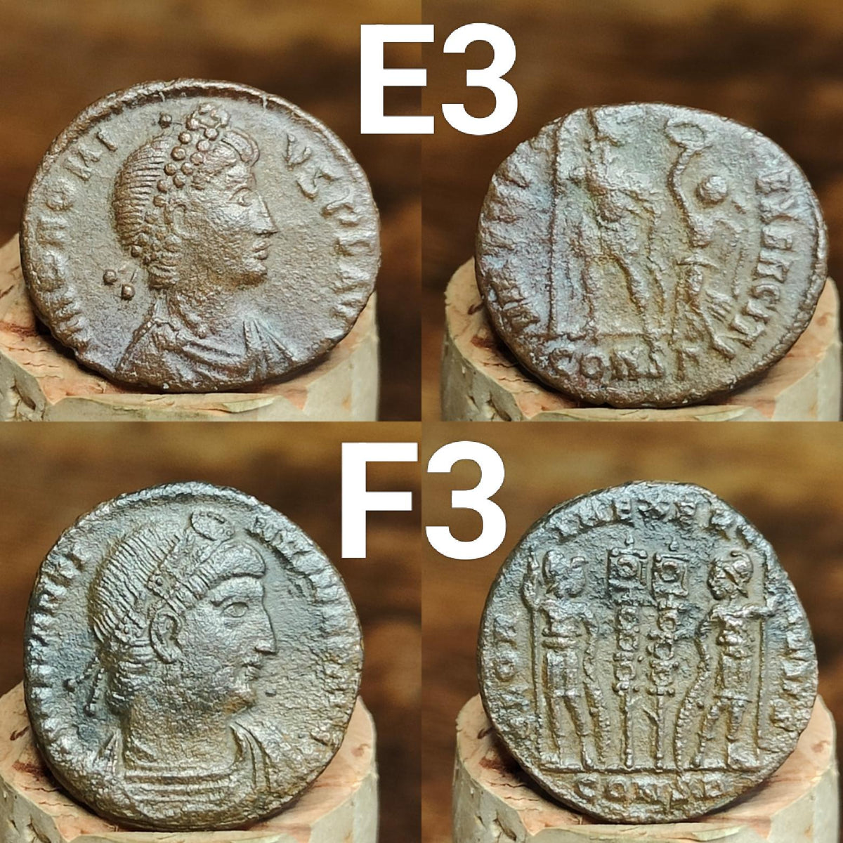 High grade Roman coins, 4th century ancient nummus