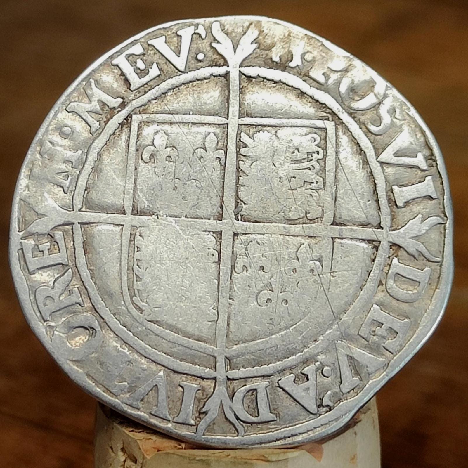 Elizabeth I Shilling from the Battle of Aylesbury Hoard, Tudor hammered silver coin, 1582 - 1584