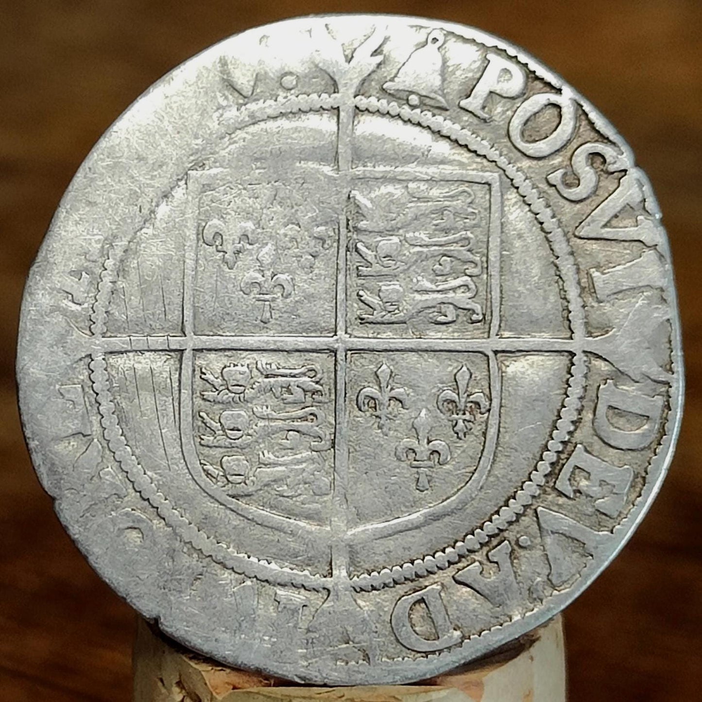 Elizabeth I Shilling from the Battle of Aylesbury Hoard, Tudor hammered silver coin, 1582 - 1583