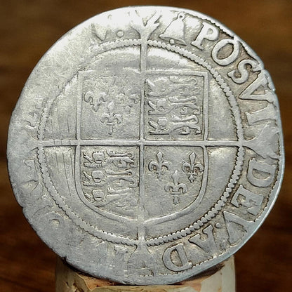 Elizabeth I Shilling from the Battle of Aylesbury Hoard, Tudor hammered silver coin, 1582 - 1583