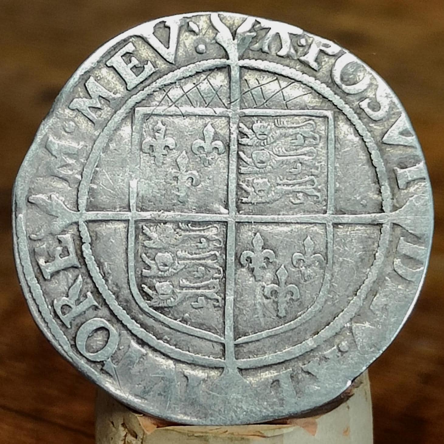 Elizabeth I Shilling from the Battle of Aylesbury Hoard, Tudor hammered silver coin, 1582 - 1584