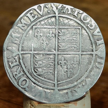 Elizabeth I Shilling from the Battle of Aylesbury Hoard, Tudor hammered silver coin, 1582 - 1584