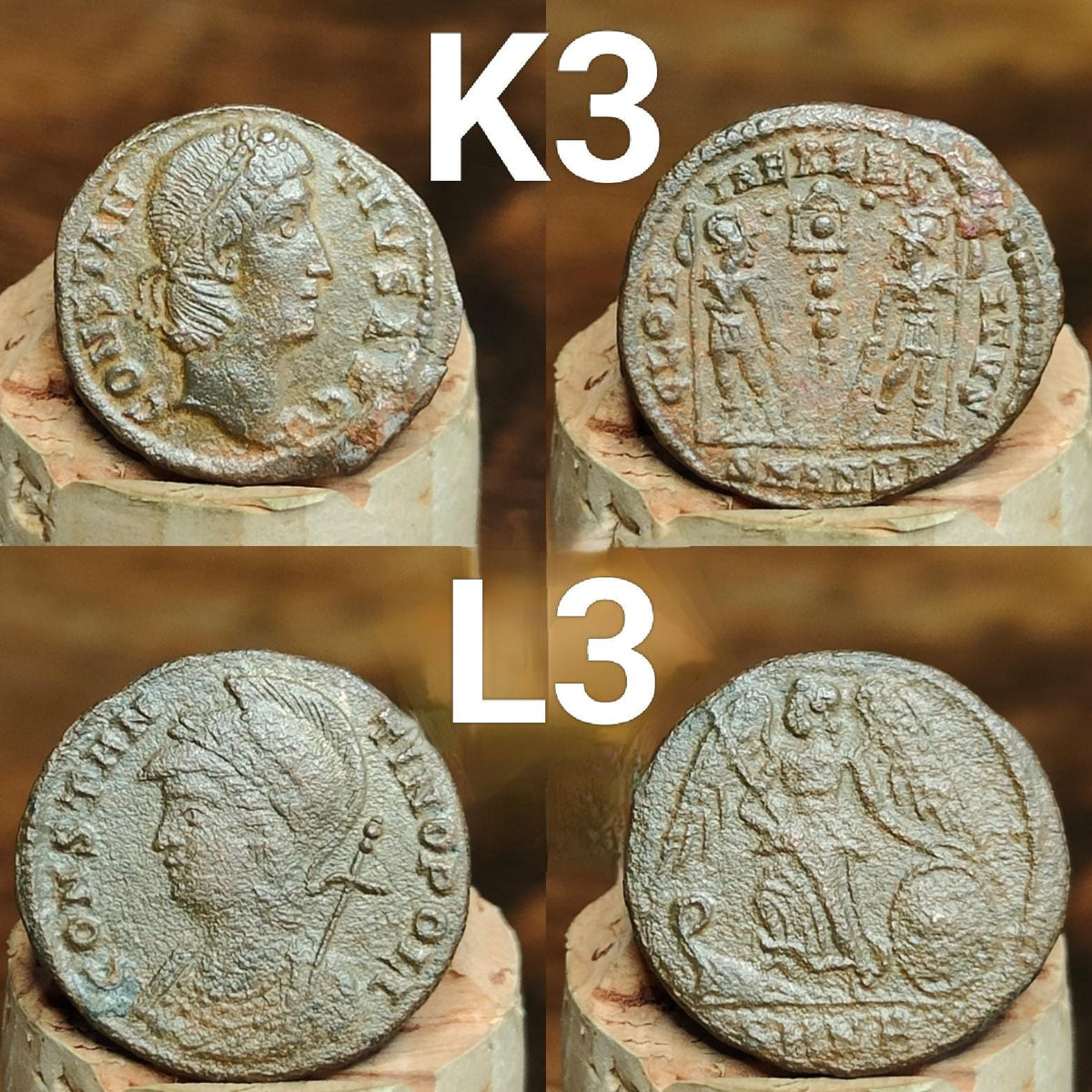 High grade Roman coins, 4th century ancient nummus