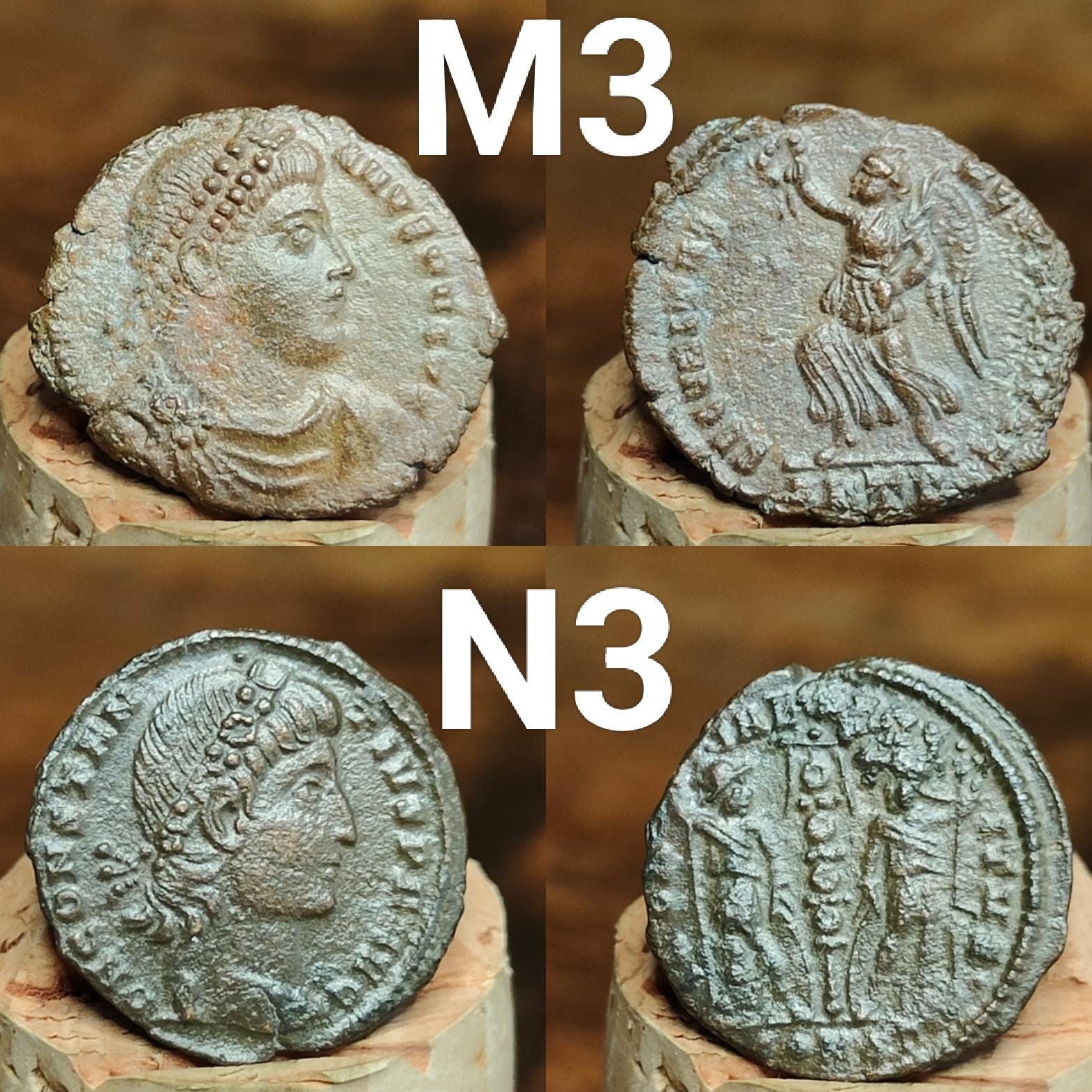 High grade Roman coins, 4th century ancient nummus