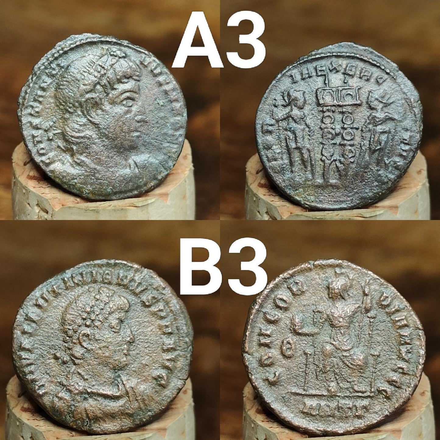 High grade Roman coins, 4th century ancient nummus