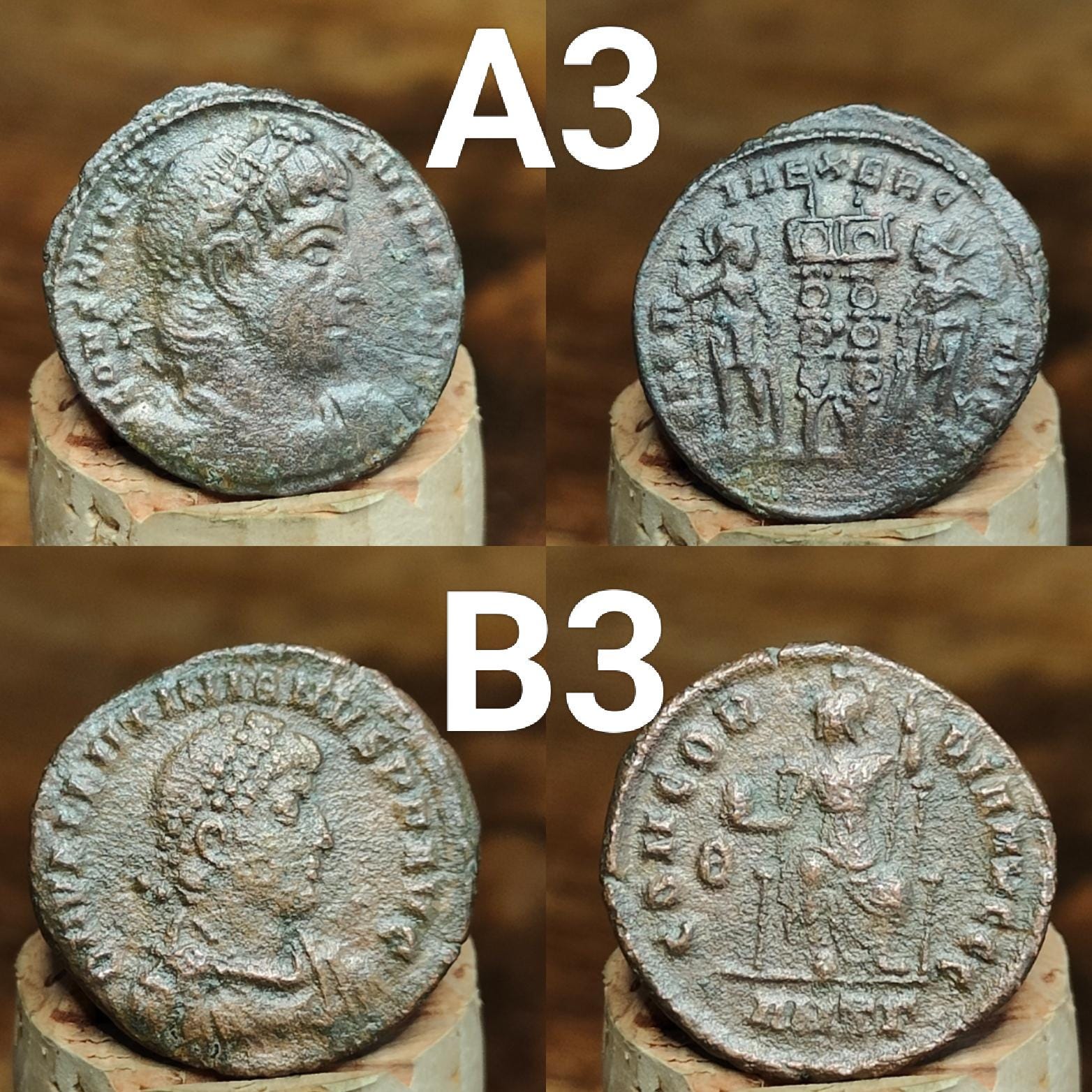 High grade Roman coins, 4th century ancient nummus